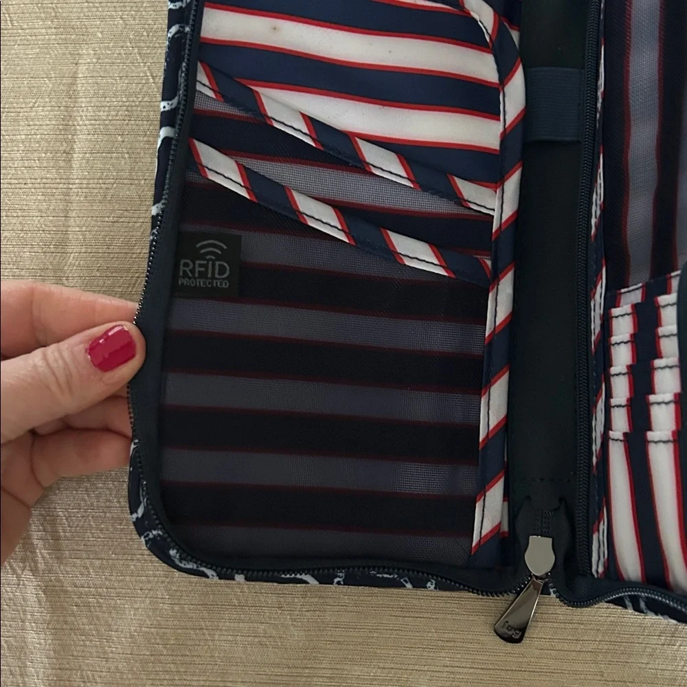 LUG Tango Travel Wallet Navy Blue‎ White Waves Nautical